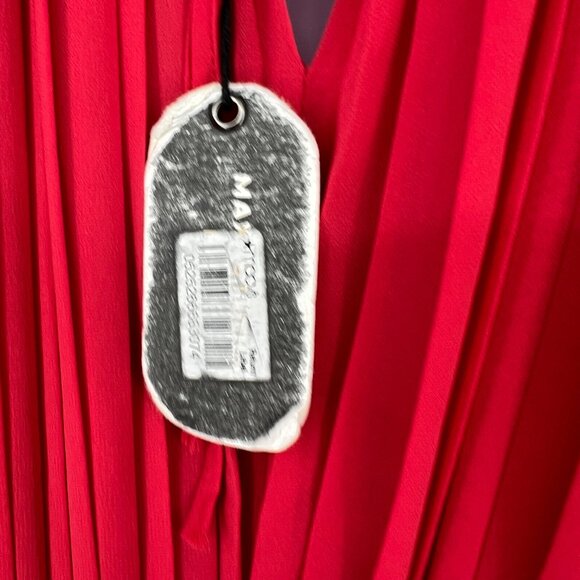 Max Studio Red Pleated Halter Dress Cocktail Party Elegant Size Medium NWT - Picture 14 of 15